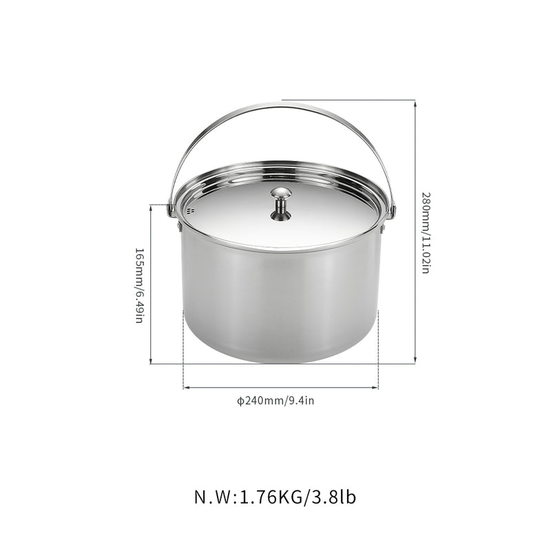 Load image into Gallery viewer, CC-24 Large Camping Outdoor Stockpot | Stainless Steel Aluminum Three-Ply Steel Pot, 5.8L
