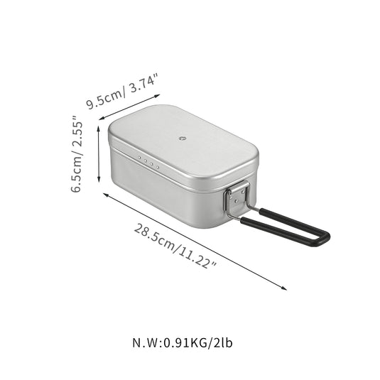 S-1609 Extra Thick Mess Tin, 1 Cup, Overflow Groove and Draining Hole, Outdoor Camping Kit