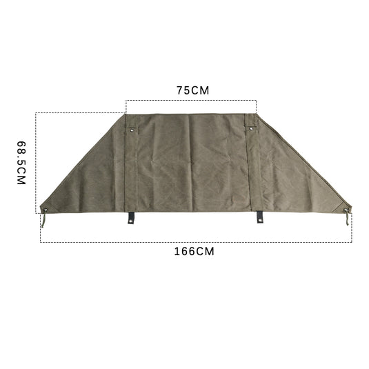 B-660 Windshield Camp Curtain Canvas Bonfire Reflector with Stainless Steel Pole Storage Case Khaki Color