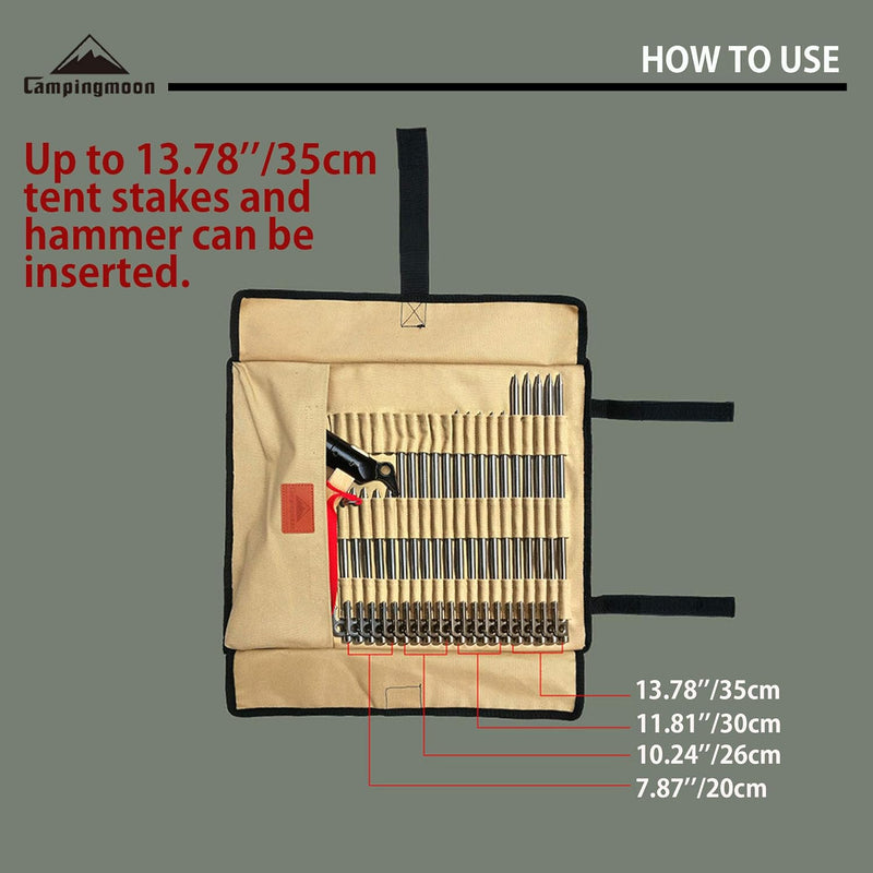 Load image into Gallery viewer, B135 Cotton Canvas Tent Stakes Case Storage Bag Max 13.78’’/35cm
