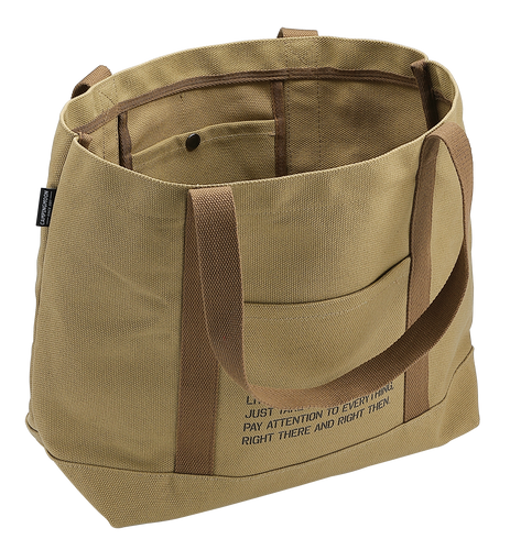 B-189 Open Top Canvas Tote Bag Long Handle Camping Gear Storage Case