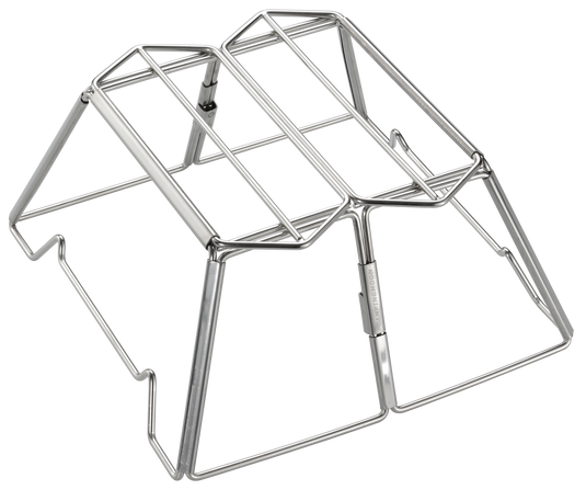 MT-2-ST Collapsible Stainless Steel Campfire Cooking Stand Trivet for Outdoor Camping