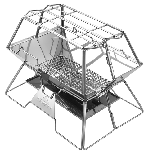 MT-3-ST Collapsible Stainless Steel Cooking Stand Trivet for Campfire Outdoor