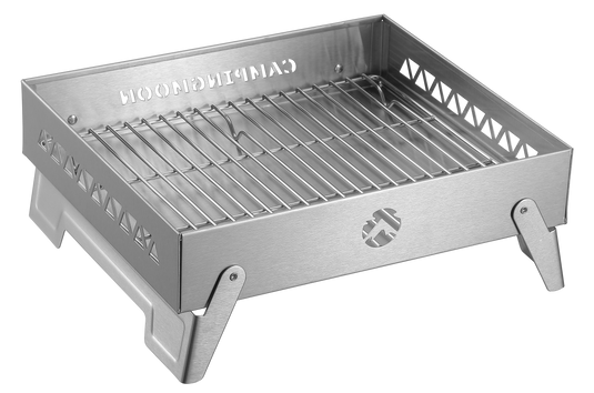 MT-6-LT Portable Small Charcoal Grill Fire Pit, Stainless Steel, Outdoor Cooking