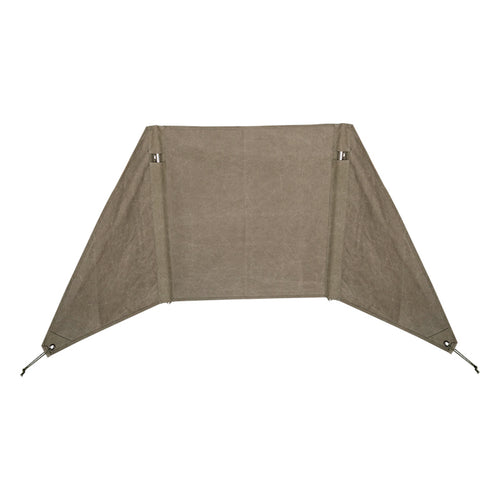 B-660 Windshield Camp Curtain Canvas Bonfire Reflector with Stainless Steel Pole Storage Case Khaki Color