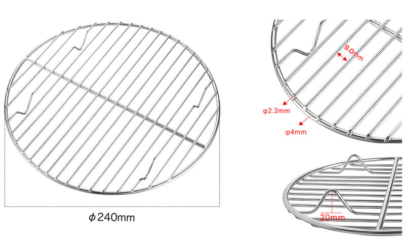 Load image into Gallery viewer, W24 Round Cooling Rack Roasting Rack for Baking Stainless Steel, φ9.5inch
