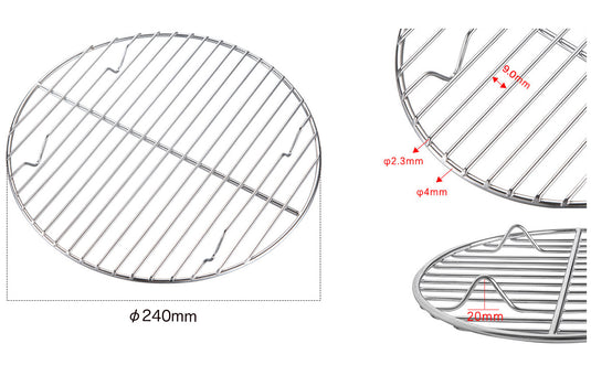 W24 Round Cooling Rack Roasting Rack for Baking Stainless Steel, φ9.5inch