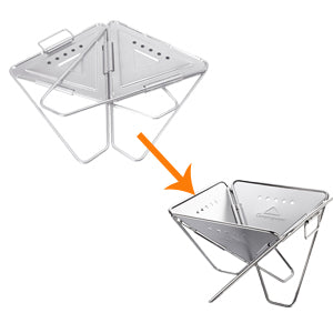 QUICK & EASY SETUP
It is easy to assemble as shown in the above picture, and it is also easy to fold it into the storage bag.
There are 4 parts in total, and can be assembled in about 30 seconds. You can start your BBQ easily and quickly.
If you assembled it once, it's easy enough to assemble without an instruction.