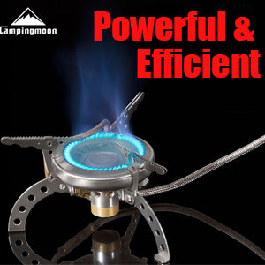 INNER FLAME BURNER
The inner flame burner of this backpacking stove helps to reduce energy consumption by heating the cookware evenly, right from the middle.
The wide range of flame settings allow you to cook with perfect flame control.
The inner burner backpacking stove cooks faster, burns less gas, and has a higher heat efficiency compared to external burner.